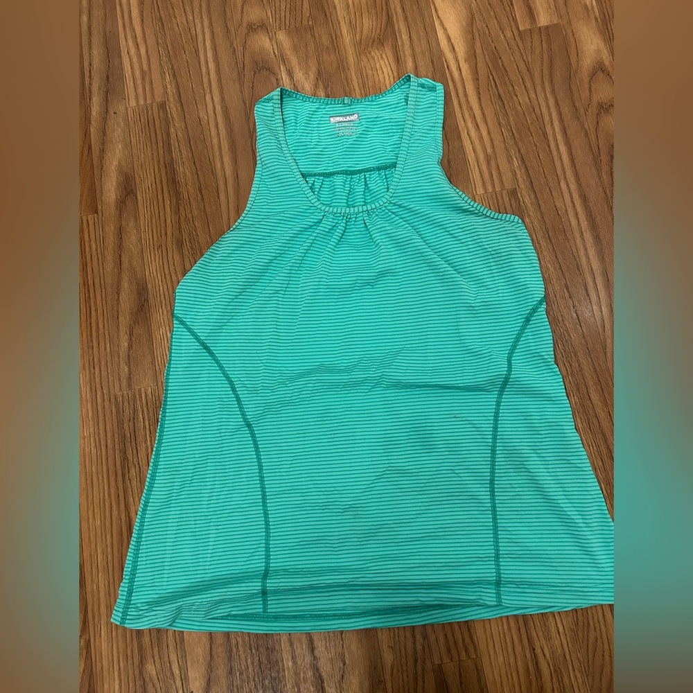🔥Kirkland Signature Teal Striped Athletic Tank